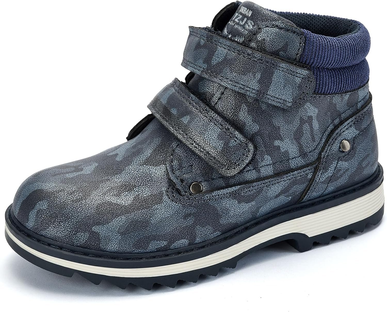 TZJS Kids’ Hiking Work Boots for Boys Girls, Waterproof Outdoor Ankle Boots with Hook and Loop