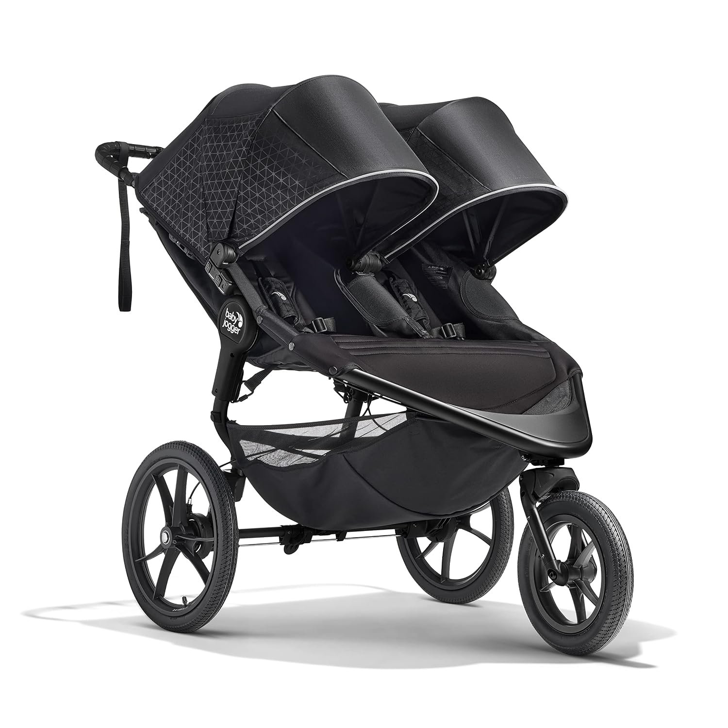 Baby Jogger® Summit X3 Double Jogging Stroller, Side by Side Double Stroller with Smooth Ride for Walking/Jogging, Compact Fold, All-Terrain Air Filled Tires, and All-Wheel Suspension, Midnight Black