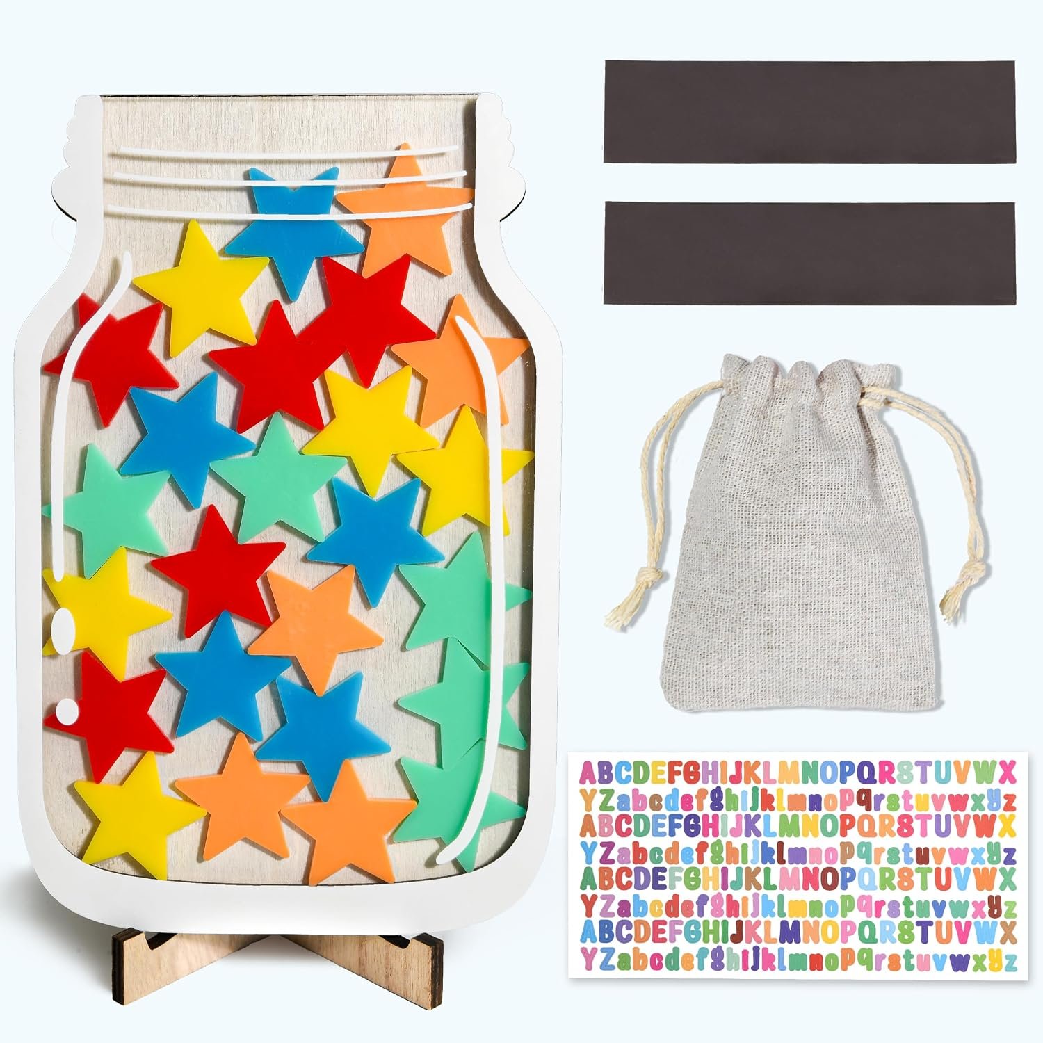 Magnetic Reward Jar for Classroom & Kids – Star Jar Incentive System, Potty Training Chart with Tokens, Behavior Management Tool, Boys & Girls