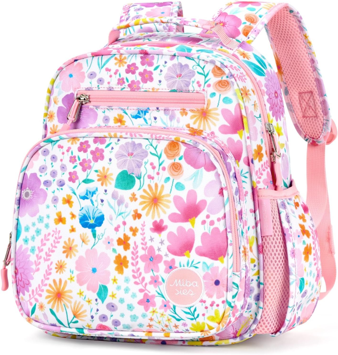 mibasies Toddler Backpack for Girls 2-4: Preschool Kindergarten Backpack – Cute Kids Backpacks for Girls – Flower Pink