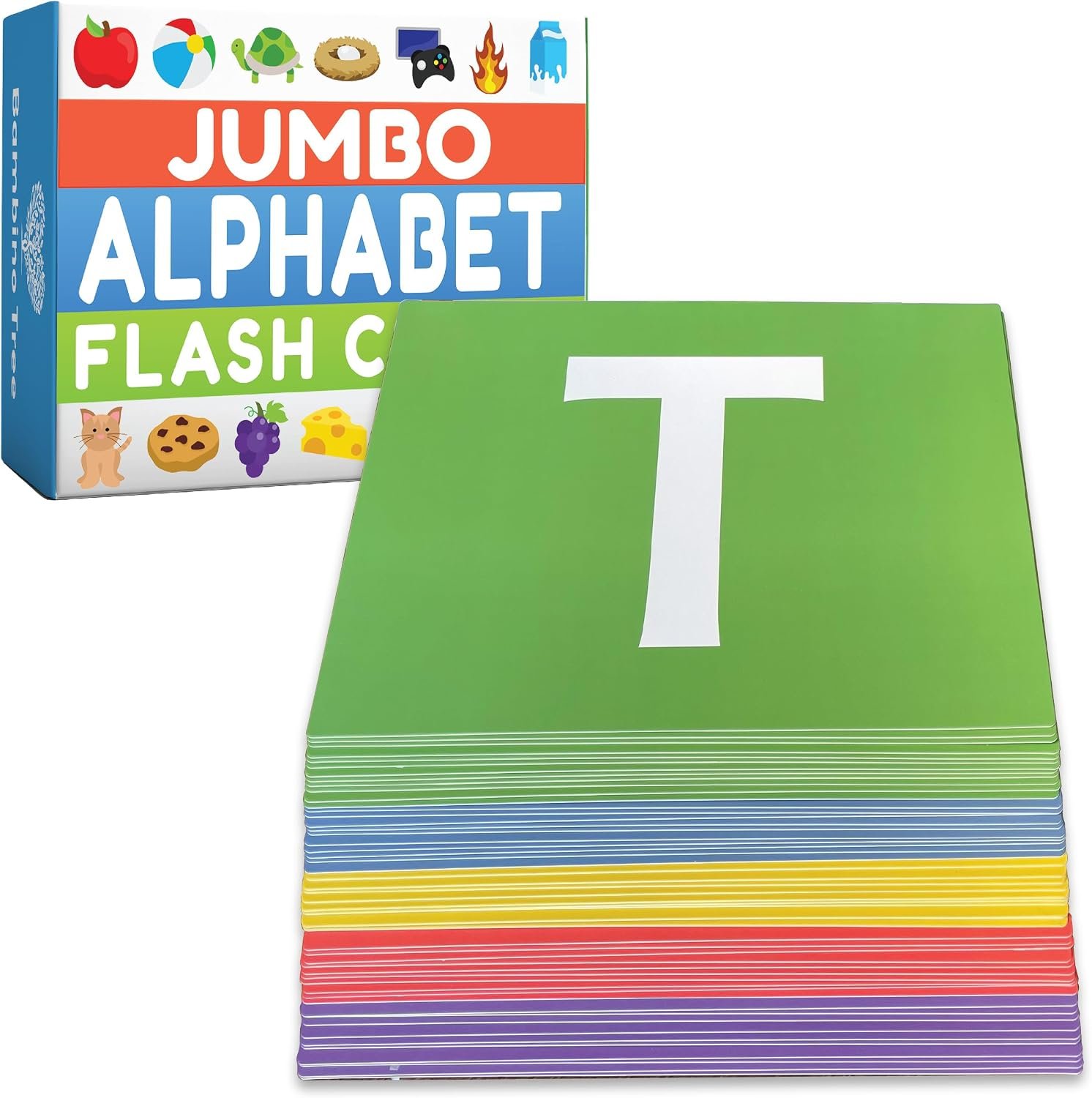 Jumbo Alphabet Flash Cards – 11″ x 8″ Big Thick ABC Flash Cards for Kids Ages 3-6 – XL Size Great for Kindergarten Classrooms