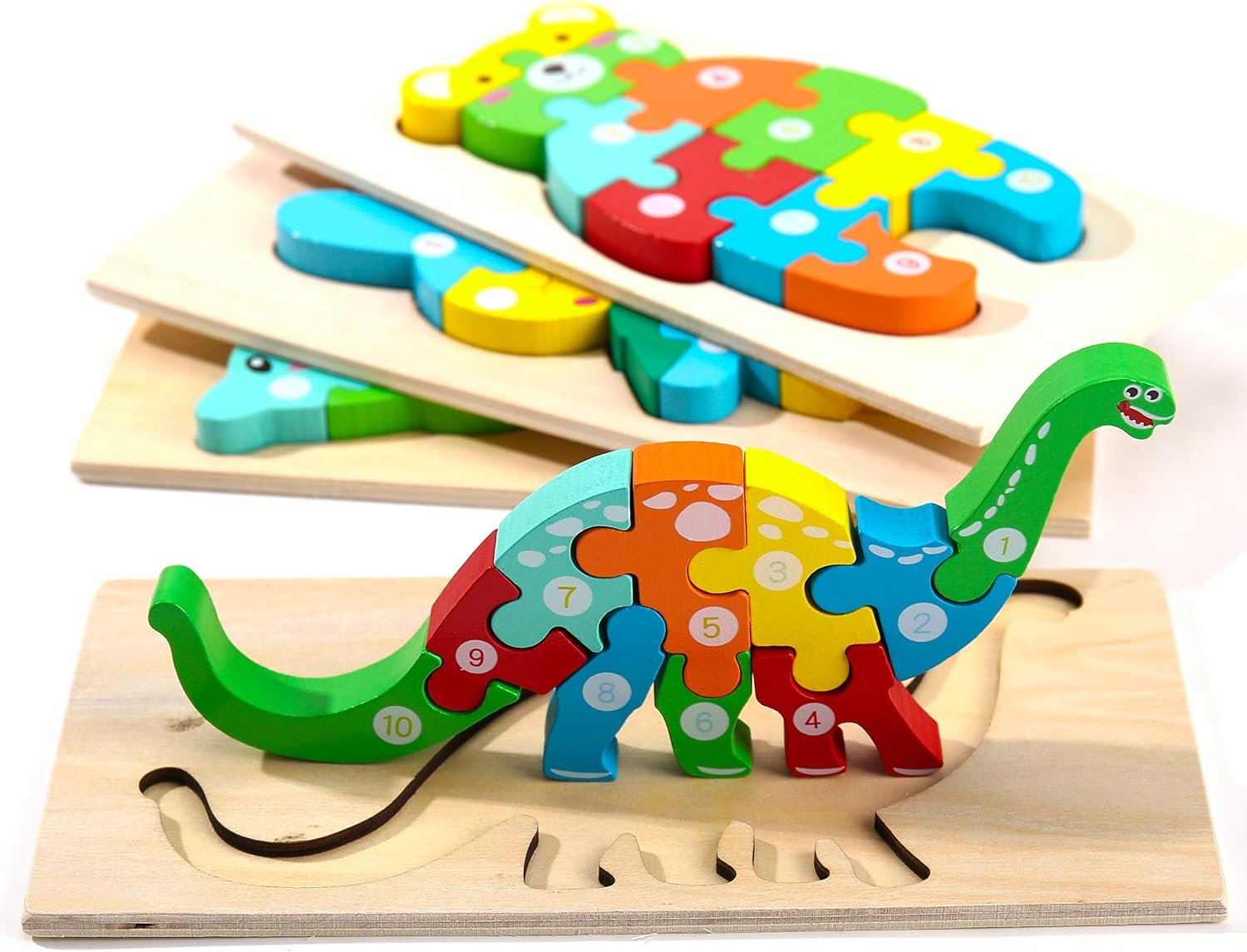 Montessori Mama Wooden Toddler Puzzles for Kids Ages 3-5, Montessori Toys for 3 Year Old, Animal Toddlers Toys Ages, 4-Pack Learning Toddler Puzzle