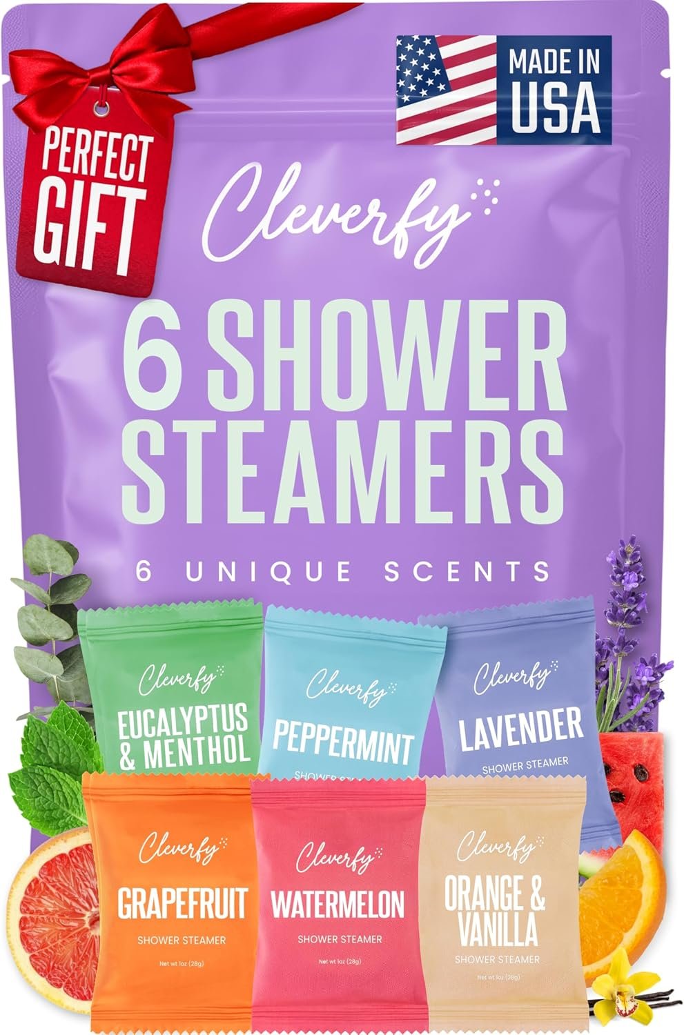 Cleverfy Shower Steamers Aromatherapy – Birthday Gifts for Women, Mom, Wife, Grandma, Her, Best Friend, Daughter, Sister, Teens & Girlfriend – College Essentials for Girls – Teacher Gifts – 6 Tablets