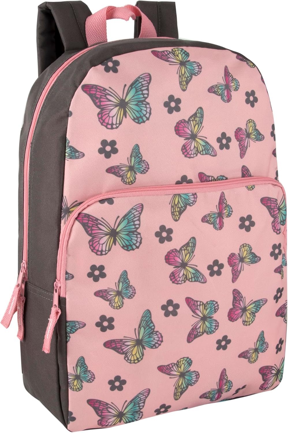 Trail maker Fun School Backpack for Elementary Middle School Girls and Boys | 17 Inch Printed Backpacks for School Kids, Travel (Big Bold Butterflies)