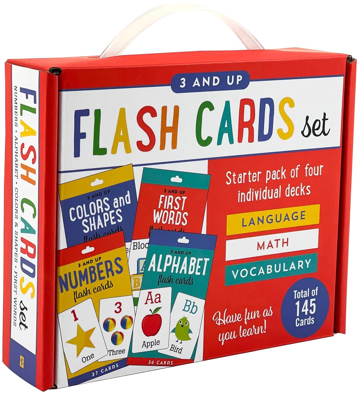 Flash Cards Value Pack – Set of 4 (Alphabet, First Words, Numbers, Colors & Shapes)