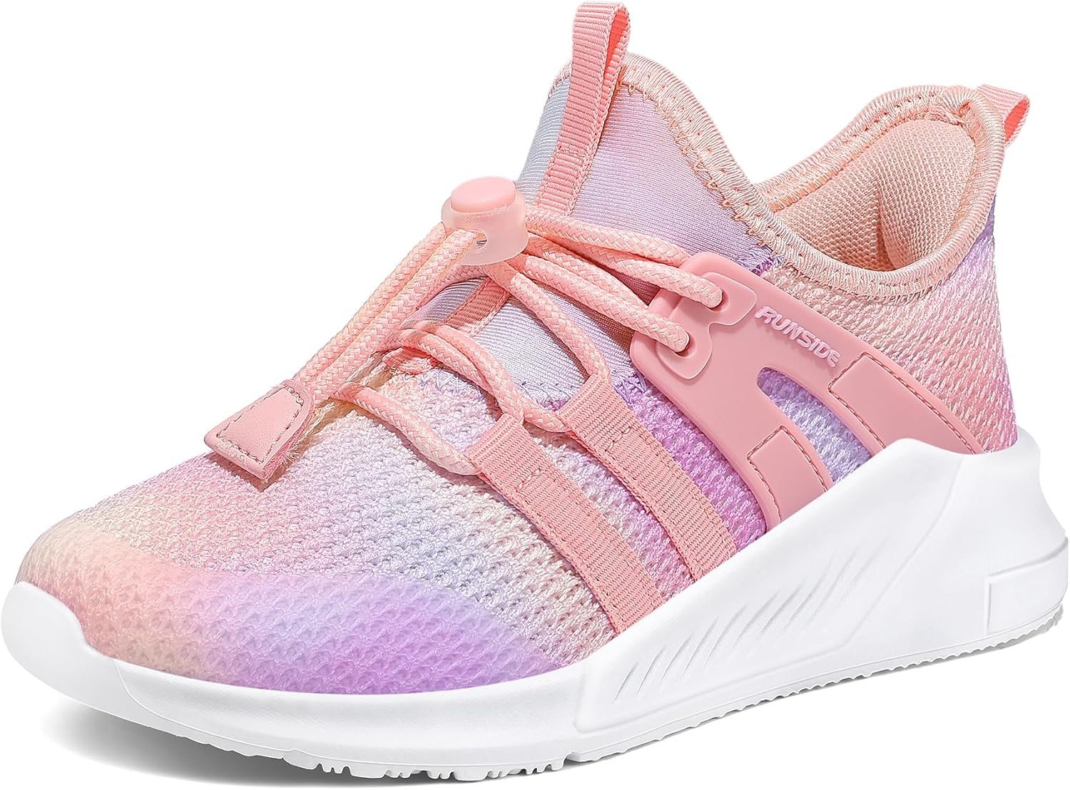 RUNSIDE Girls Lightweight Lace-up Gradient Running Sneakers | Walking, Tennis, Sports, Toddler/Little Kid/Big Kid