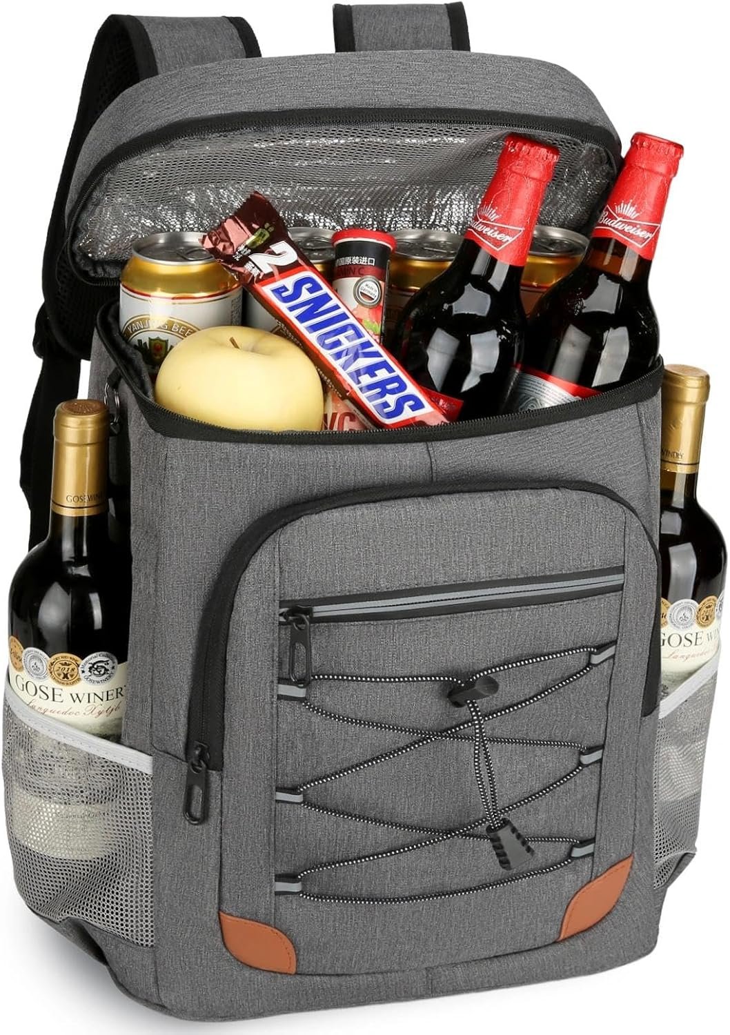 Backpack Cooler Insulated Leakproof, Soft Cooler for Outdoor Camping Hiking | 7.5x13x18in, leakproof liner, waterproof oxford, multi pockets, wine opener, for camping hiking picnic fishing