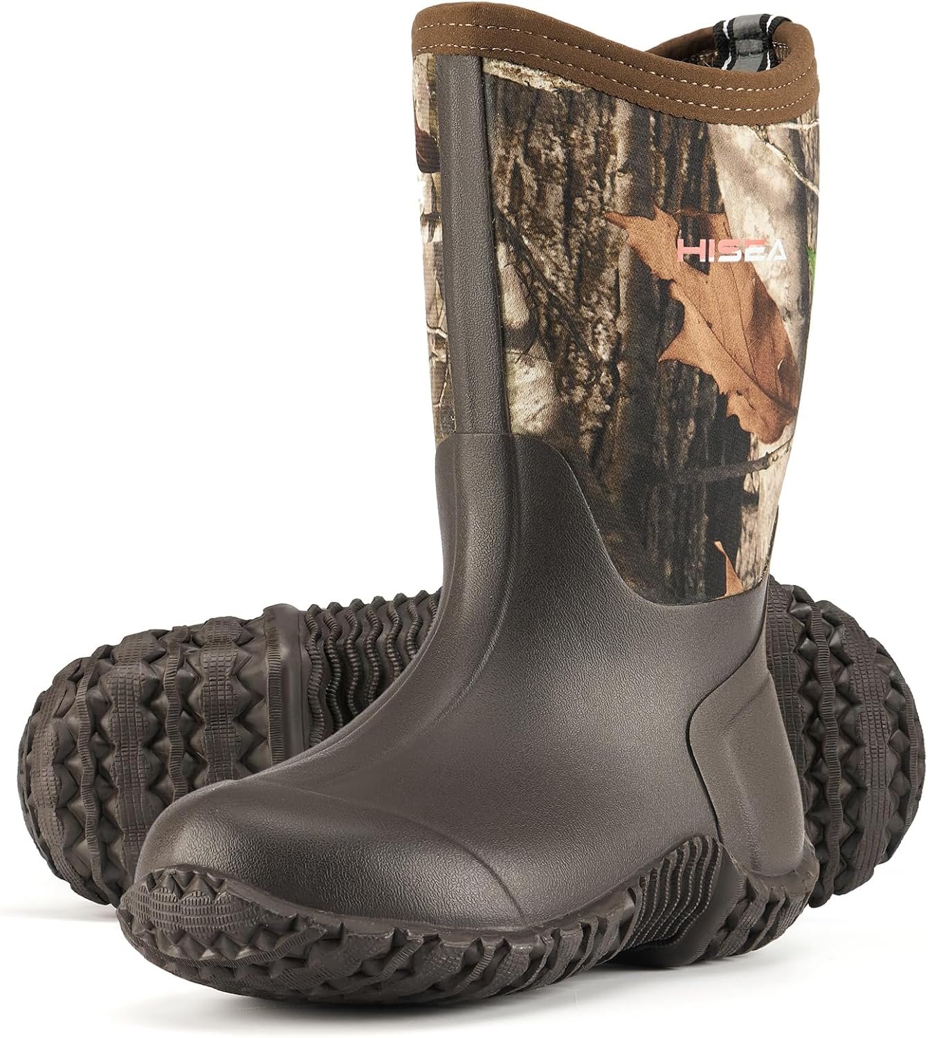 HISEA Kids Rain Boots Waterproof Neoprene Rubber Mud Boots Youth Rainboots Mid Calf Rain Shoes for Toddlers Kid Children Boys & Girls