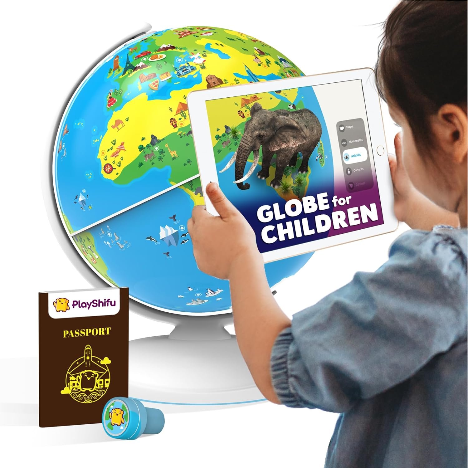 PlayShifu Orboot Earth – Interactive AR World Globe for Kids: 1000+ Facts on Animals, Places & Monuments | Tech-Powered STEM Learning Toy & Gift, Ages 4–10