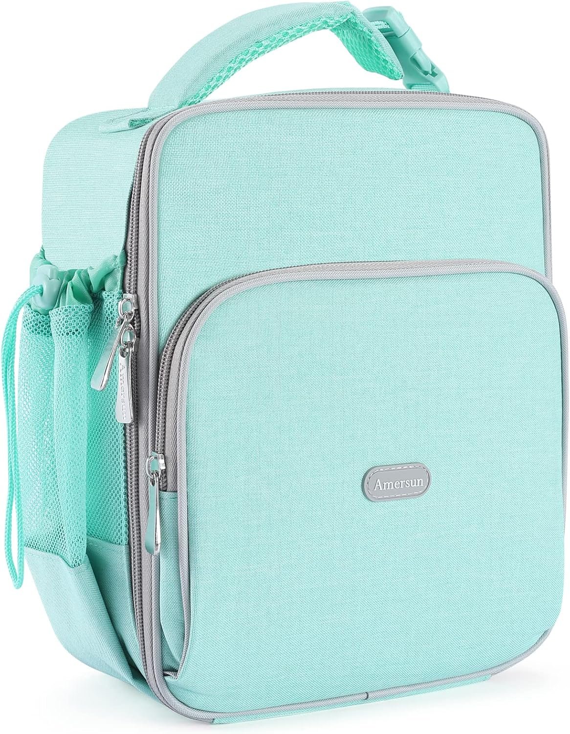 Insulated Kids Lunch Box Bag for Teen Girl with Water Bottle Holder | Toddler Lunch Pail with Multi-pocket for School Picnic Travel,8MM Padded,Keep Food Fresh 8 Hours,Light Weight,Light Blue