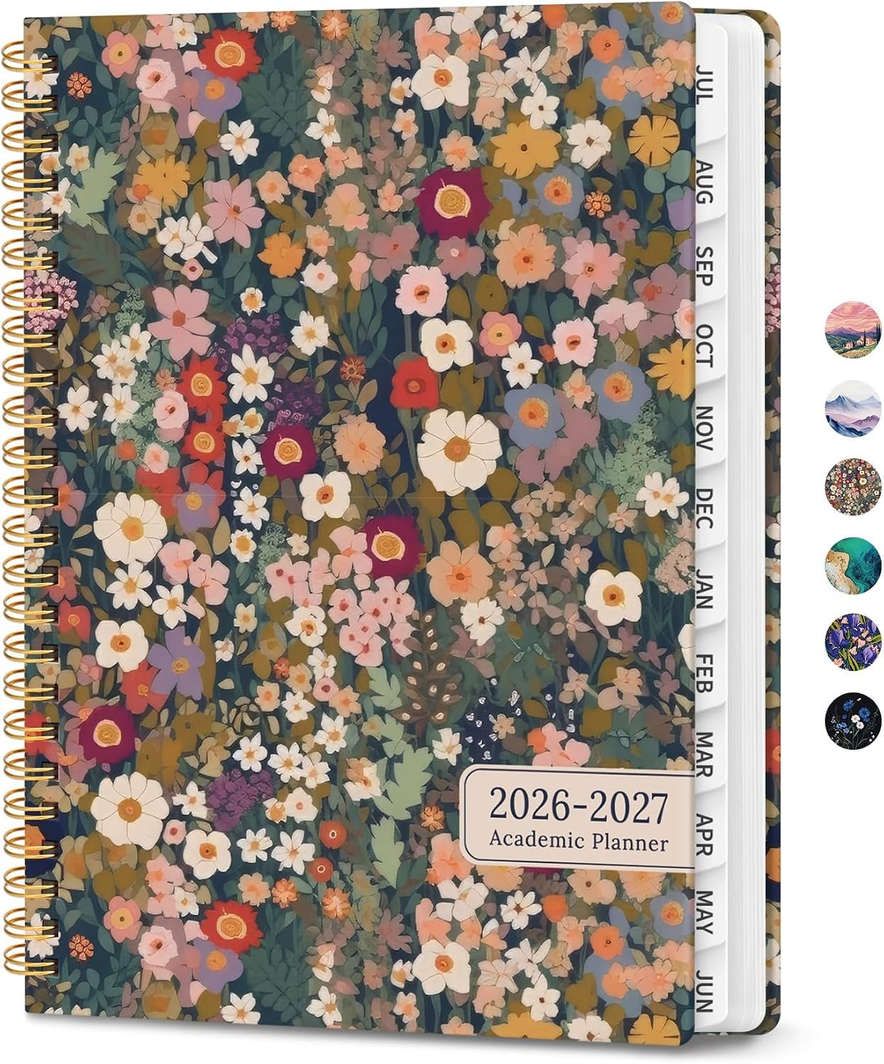 Planner 2026-2027, Monthly and Weekly Academic Planner July 2026 – June 2027, Hardcover Student Teacher Planning Agenda Calendar Book with Tabs, Perfect for Office School Supplies, A5 (6.3″ x 8.5″) – Garden