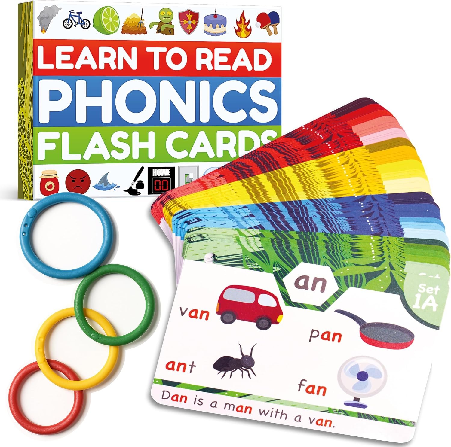 THE BAMBINO TREE Phonics Flash Cards – Learn to Read in 20 Phonic Stages – Education for Kids Ages 4-8 Kindergarten 1st 2nd Grade