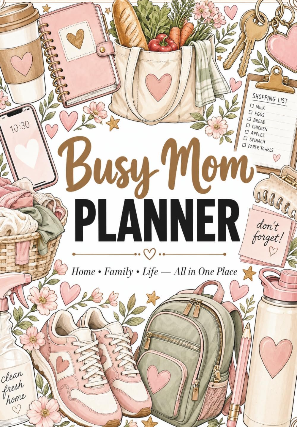 Busy Mom Planner: The All-in-One Undated Organizer for Home, Family, Meals, Budget, Cleaning & Life — With Room-by-Room Daily Checklists