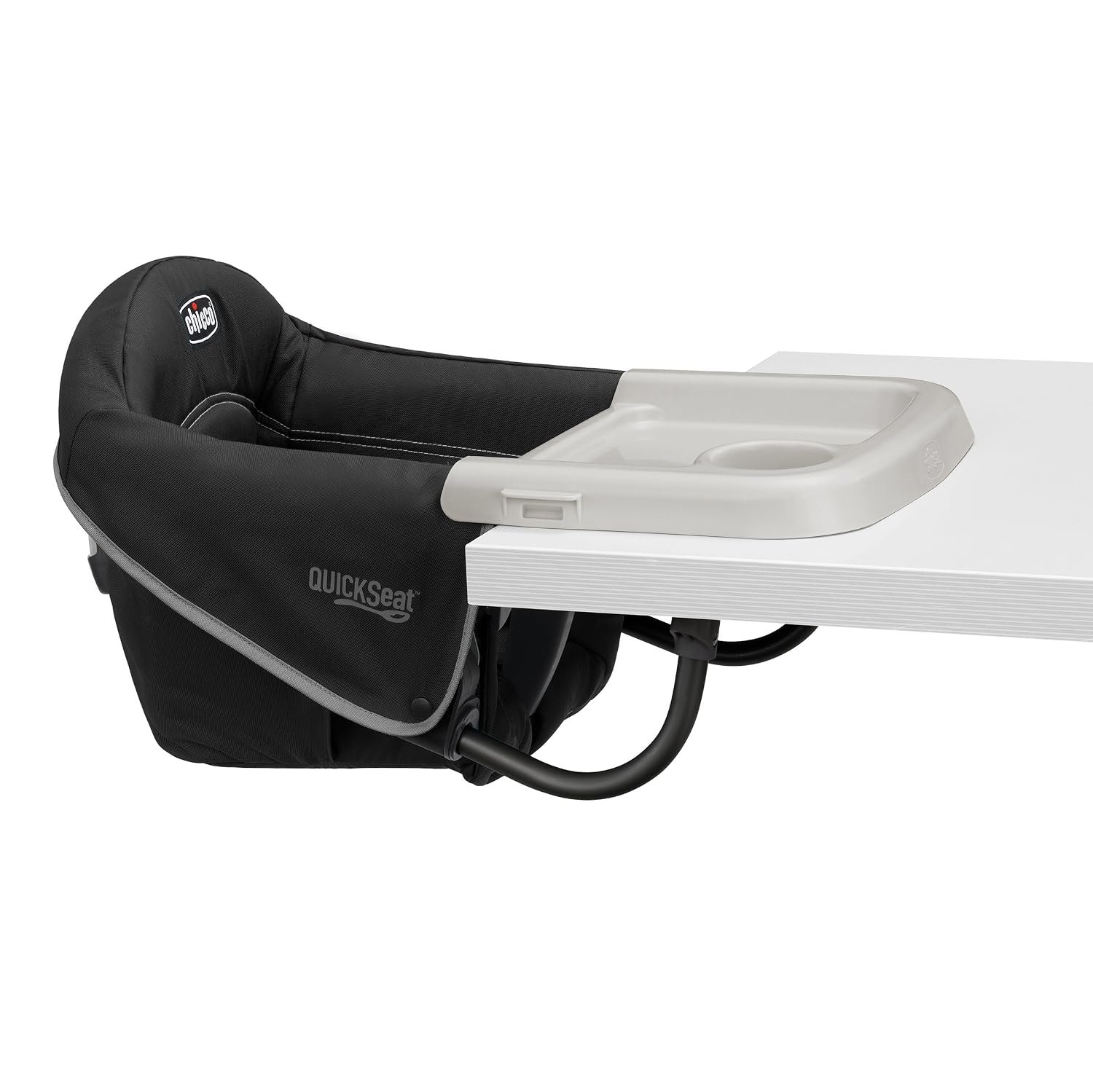 Chicco QuickSeat Hook-On Chair, Portable High Chair for Babies and Toddlers, for Children up to 37 lbs., Travel-Friendly, Graphite/Grey