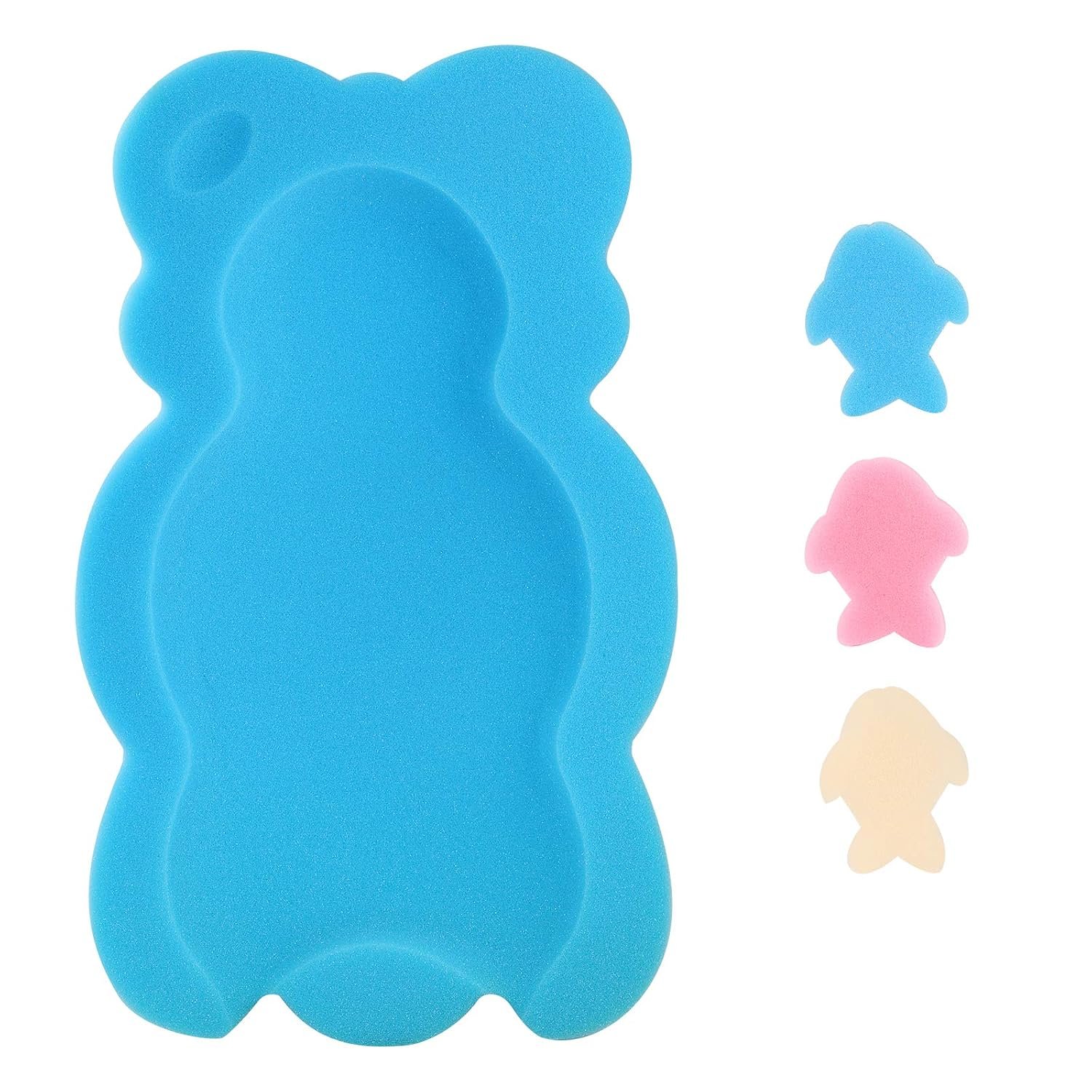 Baby Bath Cushion Infant Sponge Mat, Toddler & Newborn Bath Pad – Blue