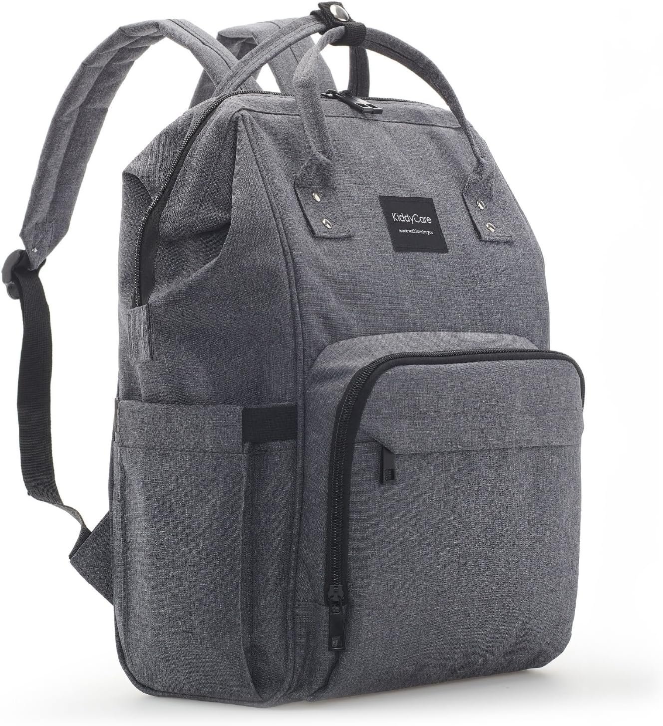 Kiddycare Diaper Bag Backpack | Baby Diaper Bags with Changing Station for Mom | Multipurpose Waterproof Travel Backpack Tote Bag for Maternity Baby Bags Enormous for Unisex, Stylish | Dark Gray