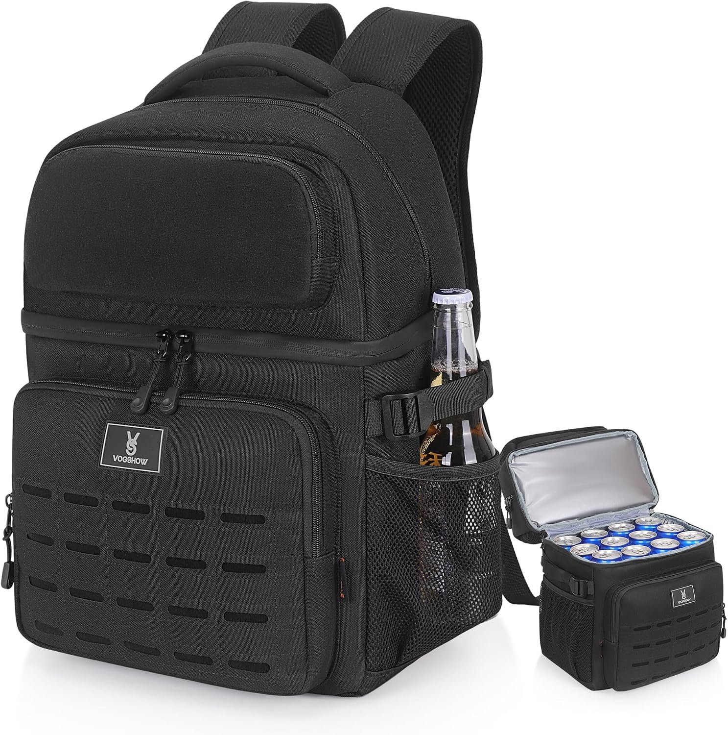 VS VOGSHOW Insulated Double Deck Cooler Backpack for Men Women, 36 Cans Large Leakproof Cooler Bag for Camping, Hiking, Picnic, Fishing, Beach, Travel