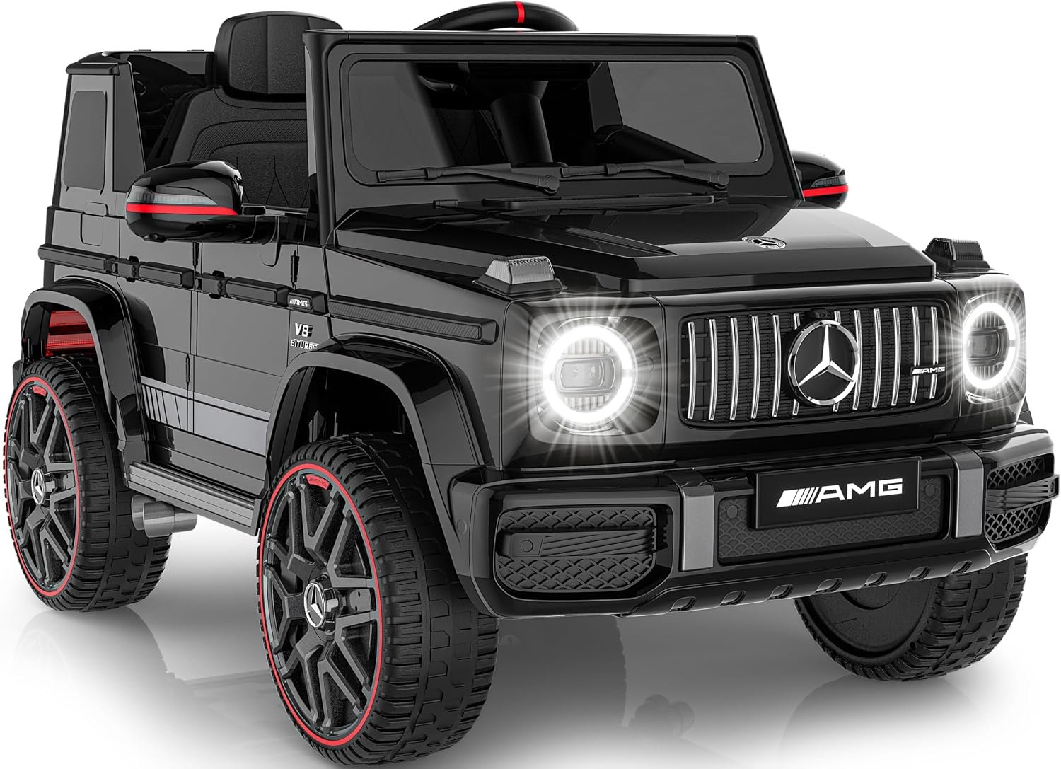 Mercedes-Benz Licensed G63 12V Kids Ride On Car, Ride on Toys with Parental Remote Control, Durable Material Body, Upgraded Motors, LED Lights & Music, Safe Electric Car for Toddlers, Black