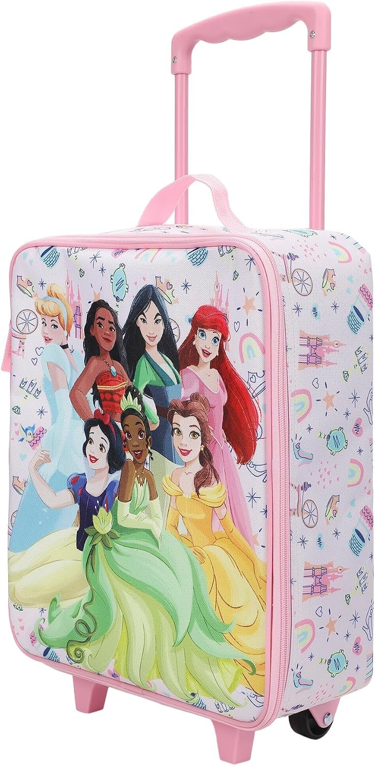 Disney Princess Group Shot & Icons 14″ Youth Pink Soft Sided Luggage