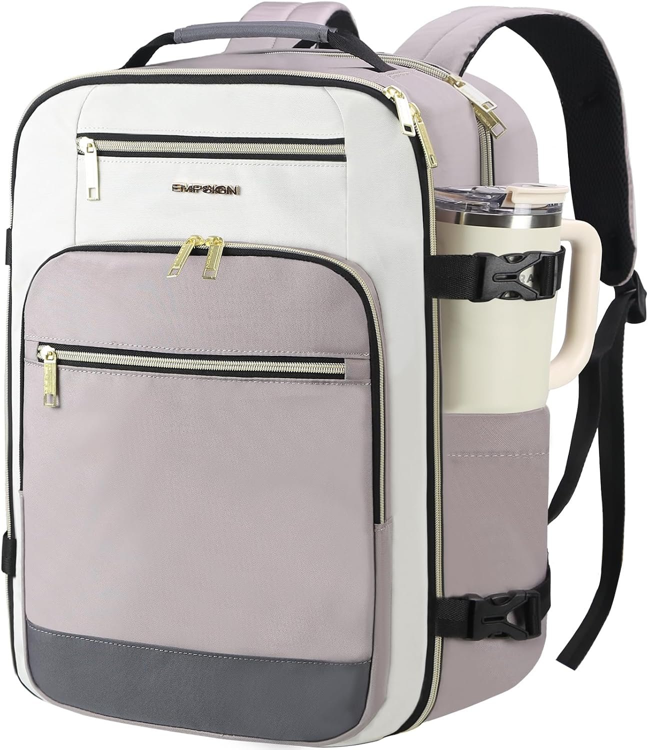 EMPSIGN 40L Travel Backpack for Women & Men | Airline Approved Carry On, TSA Personal Item Bag, Waterproof, Overnight Weekender Essentials, Fits 17″ Laptop