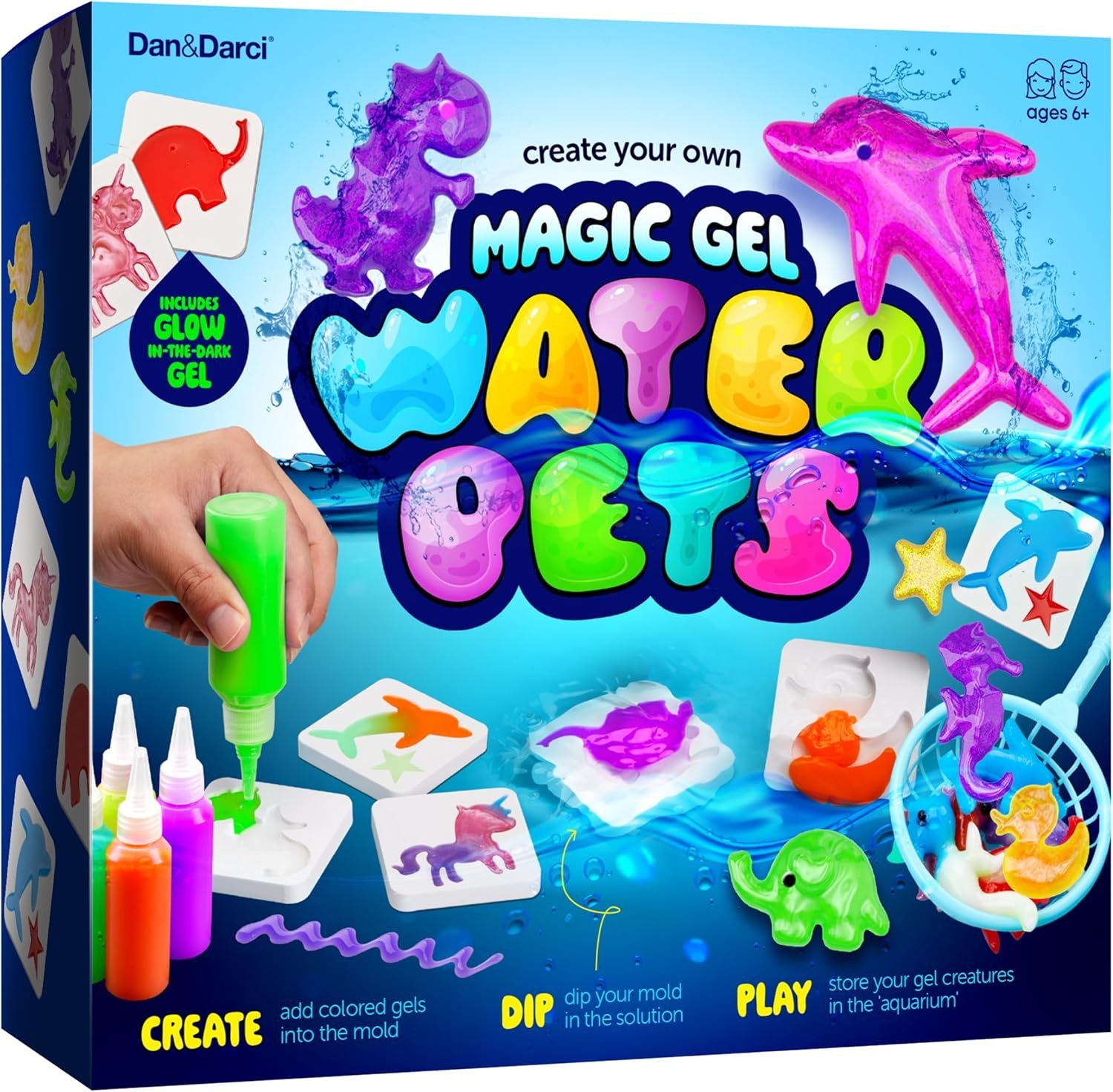 Dan&Darci Aqua Fairy Water Gel Kit for Kids – Gifts for Girls – Magic Elf Toy Kits – Waters Pets – DIY Squishy Maker Set – Craft for Kids – Make Your Own Squishies Toys Crafts – Gifts for Boys & Girls