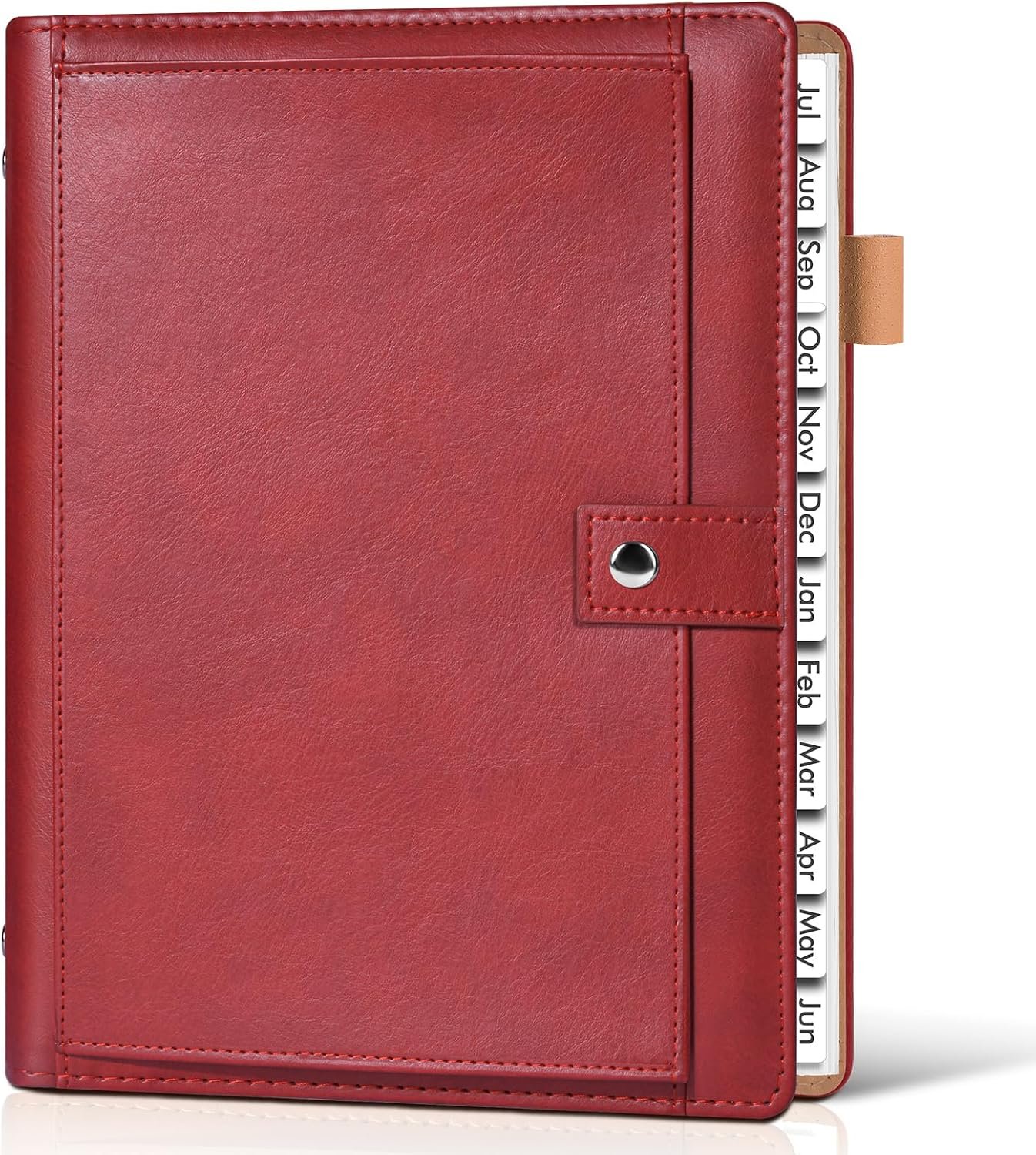 Planner 2026-2027, Academic Weekly and Monthly Calendar Planner from July 2026 – June 2027, Hardcover Leather Daily Agenda Book with Tabs, A5 College School Organizer for Student Teacher, Wine Red