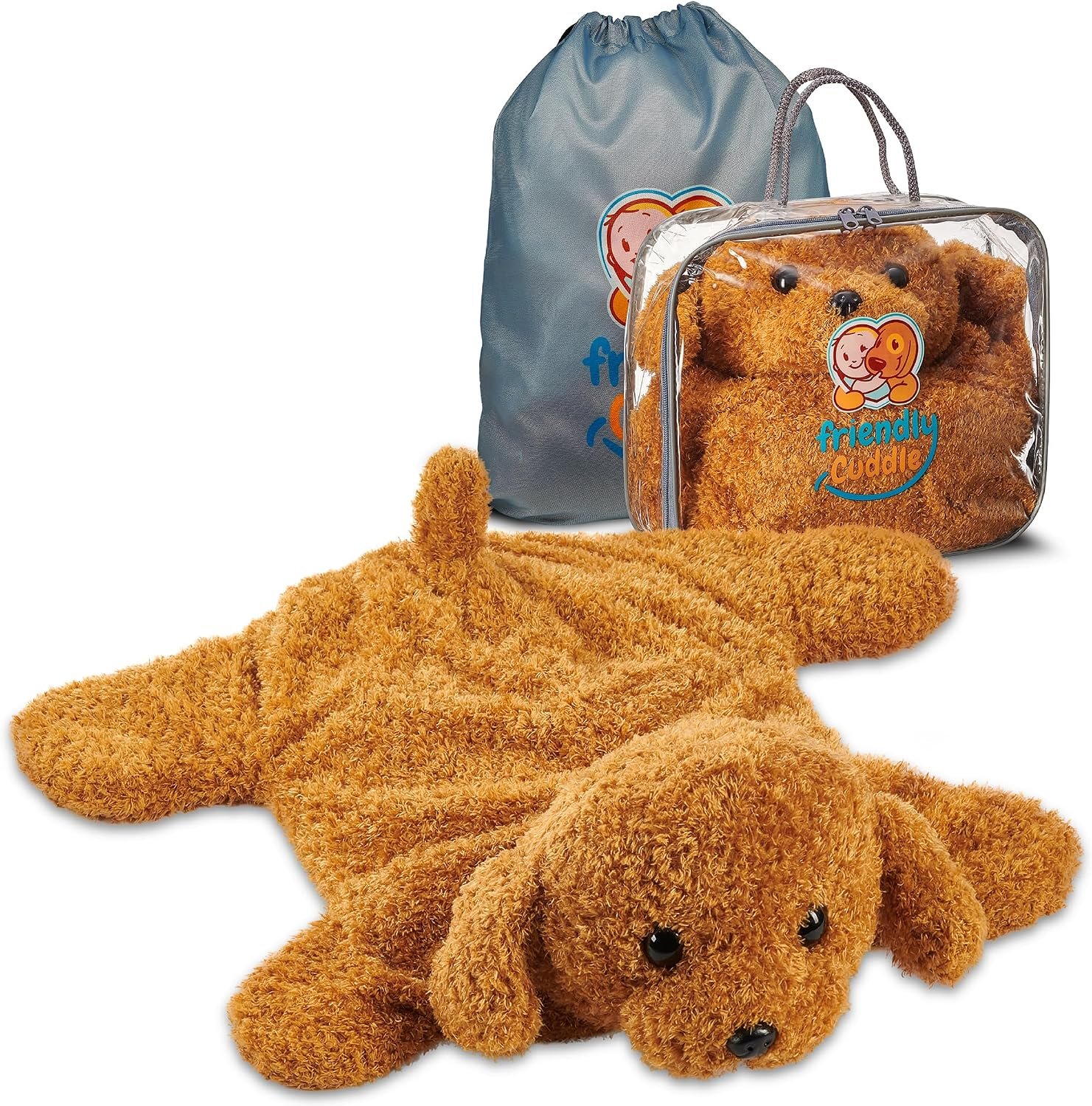 FRIENDLY CUDDLE Weighted Lap Blanket for Kids & Adults – Kids Weighted Blanket – ASD, Sensory Processing Weighted Stuffed Animals Dog Toy – Microwavable Weighted Lap Pad for Kids, 5 Lbs.