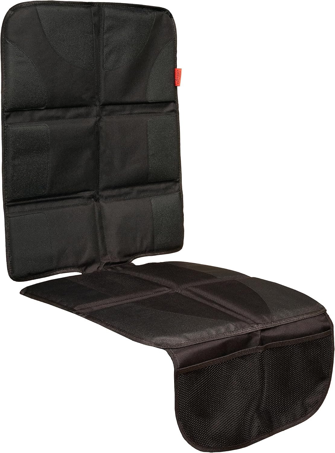 Lusso Gear Car Seat Protector for Baby Car Seat – Thick Padding – Seat Protector Under Baby Car Seat with 2 Mesh Storage Pockets – Black Waterproof Baby Car Seat Protector – Non-Slip Padded Backing