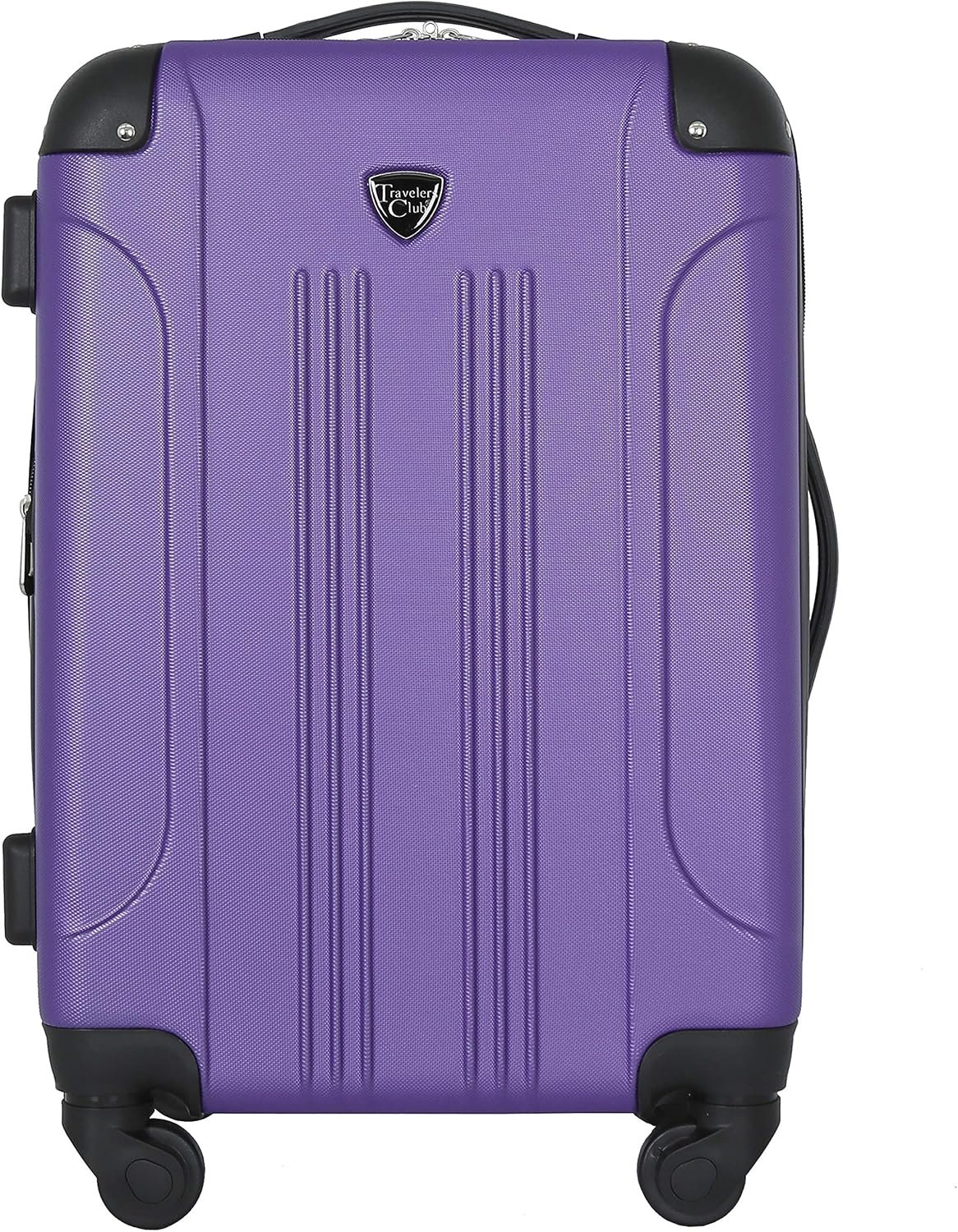 Travelers Club Chicago Hardside Expandable Spinner Luggage, Purple, 22″ Carry-On