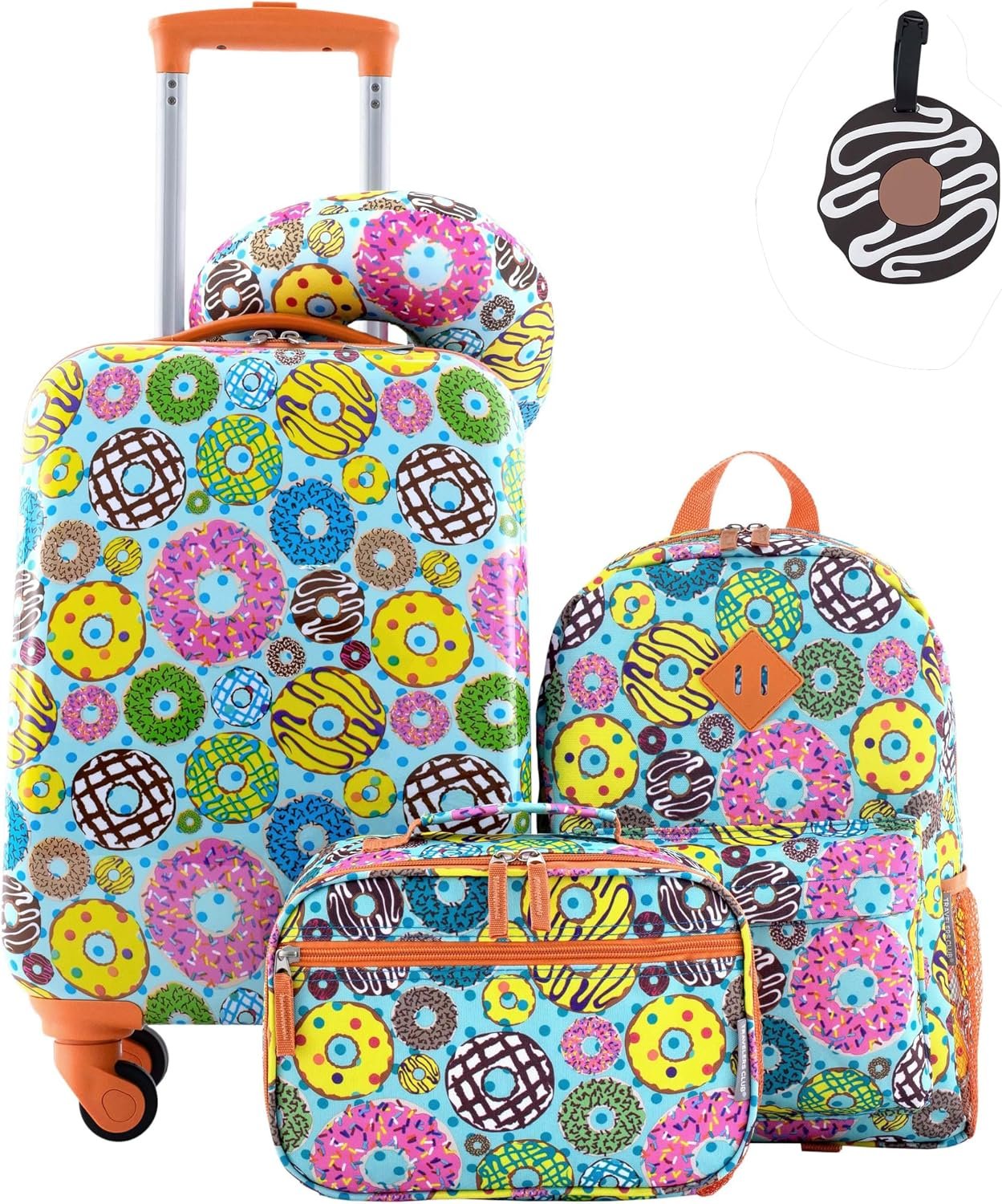 Travelers Club 5 Piece Kids’ Luggage Set, Donut