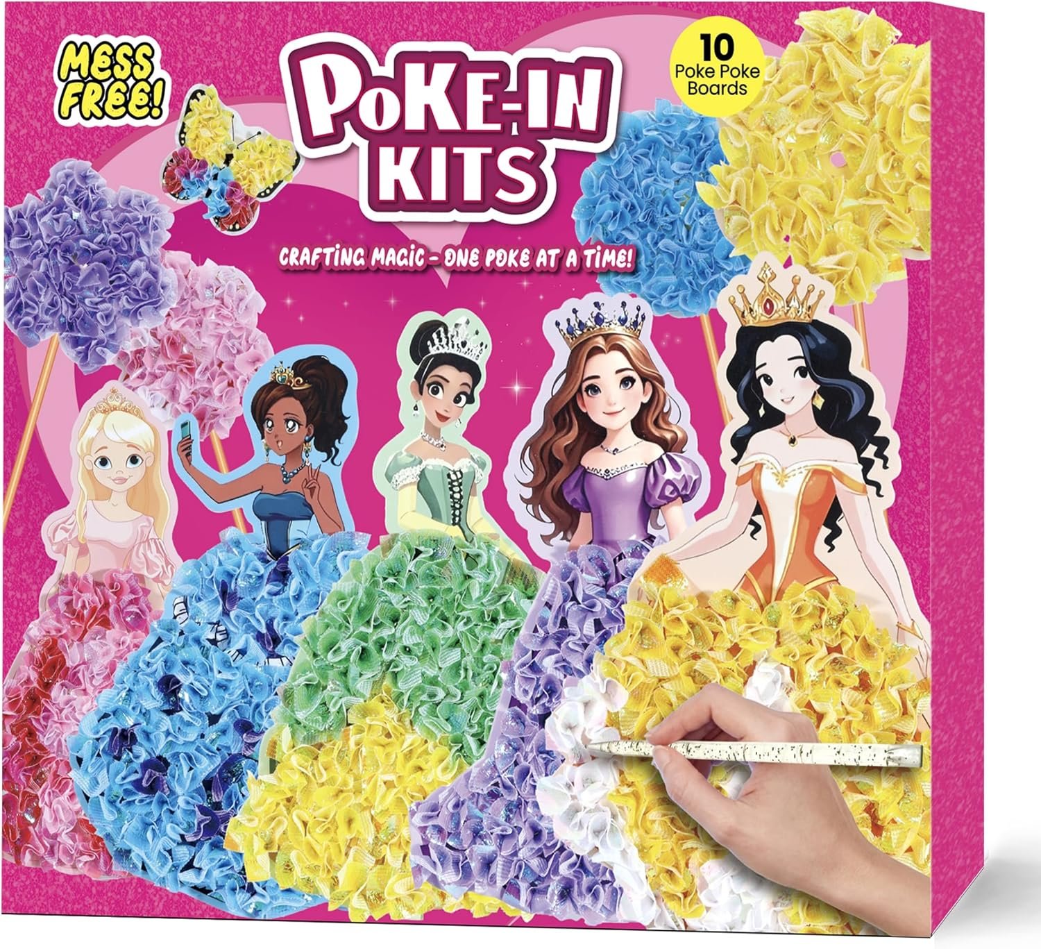Poke Art Princess Kit Gift 10 Pcs Set,Crafts For Kids Ages 4-8, Diy Craft Kits With & Arts And Crafts For Kids.4, 5, 6, 7, 8, 9,10 Christmas Thanksgiving Birthday Gift Stitch Gifts For Girls