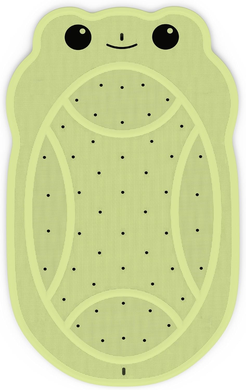 Upgraded Kids Bathtub Mat Non Slip, Low-Odor Natural Rubber Bath Mat with Strong 18mm Suction Cups, Flat Non-Slip Surface, 30″x18″ Cute Frog Design, Shower Mat Fast Draining for Smooth Tubs, Green
