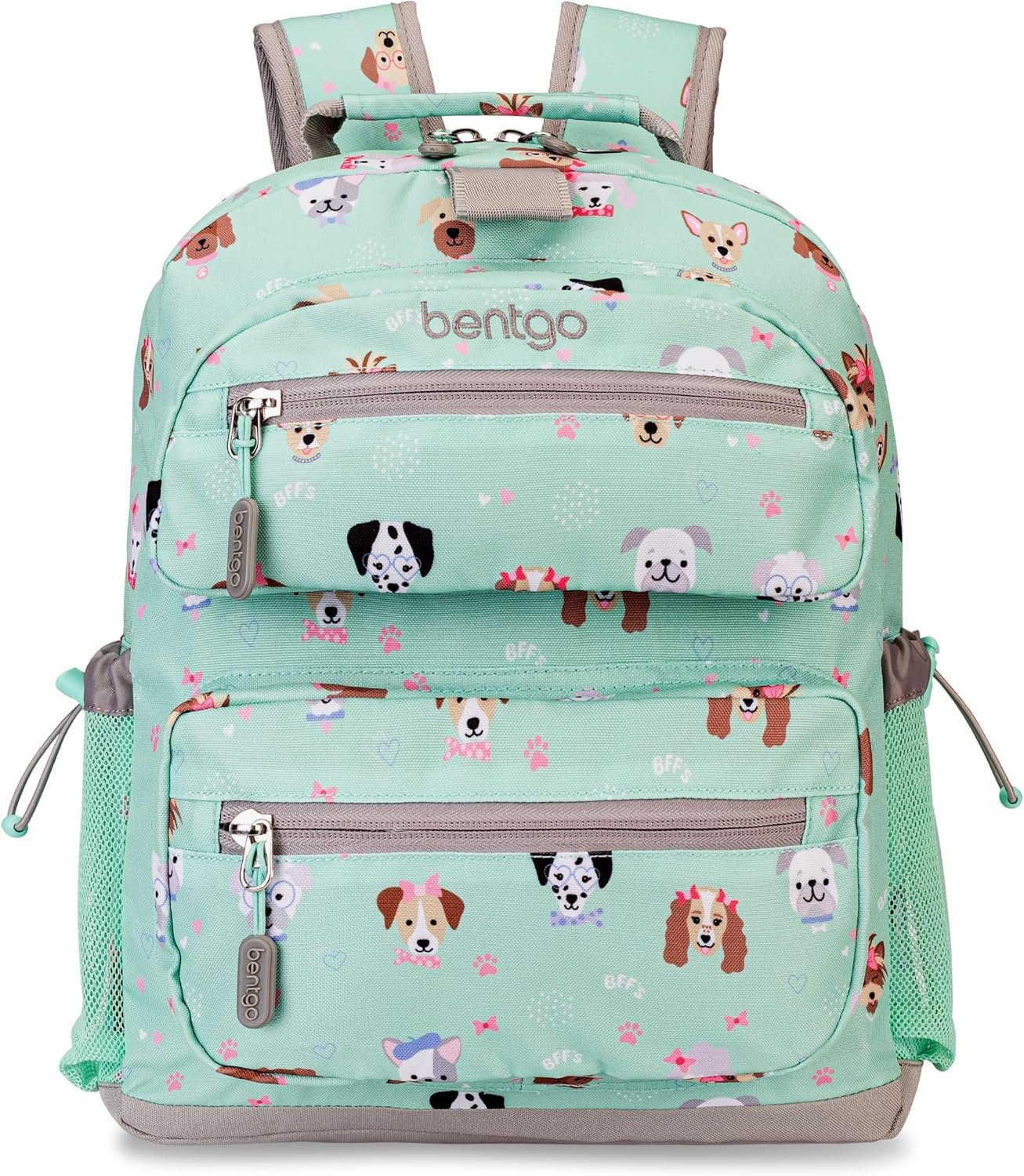 Bentgo Kids Backpack – Lightweight 14” Backpack in Fun Prints for School, Travel, & Daycare, Ideal for Ages 4+, Roomy Interior, Durable & Water-Resistant Fabric, & Loop for Lunch Bag (Puppy Love)