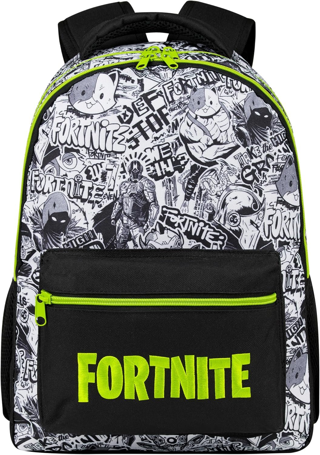 Fortnite Backpack for Kids Teens School Bookbag Travel Bag Rucksack for Vacation Sports Gifts for Kids (Black AOP)