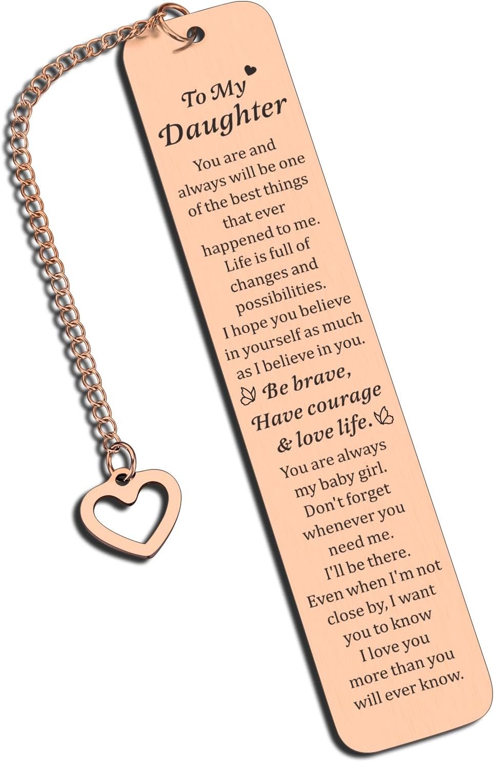 5th 6th Grade Back to School Gifts for Girls on First Day, Daughter Bookmark from Mom Dad, Dorm Room Essentials for College Girls, Valentines Christmas Basket Stuffers for Tweens