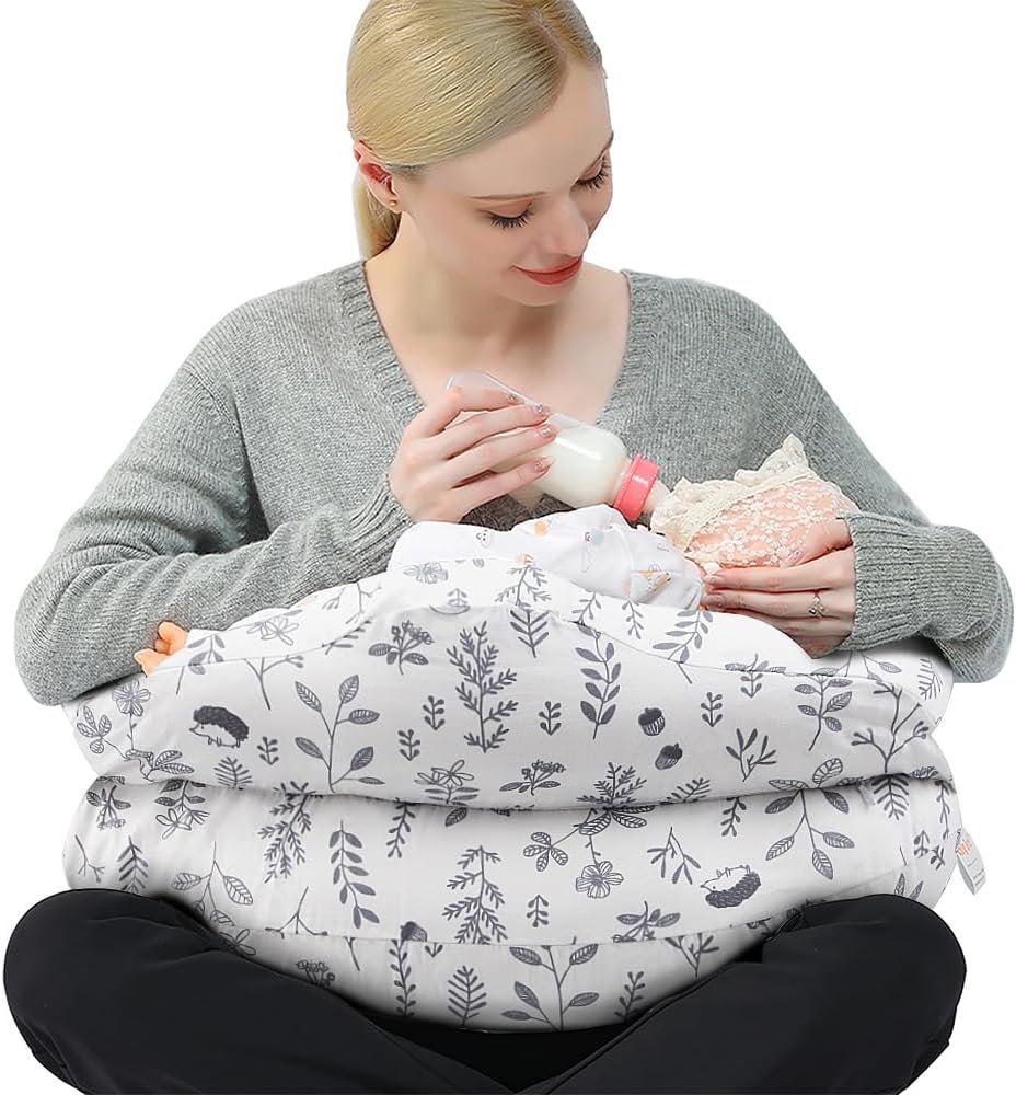 Chilling Home Nursing Pillow Adjustable, Pillow for Breast Feeding Bottle Feeding, Large Size More Support for Mom, Breastfeeding Essentials, Removable Cover