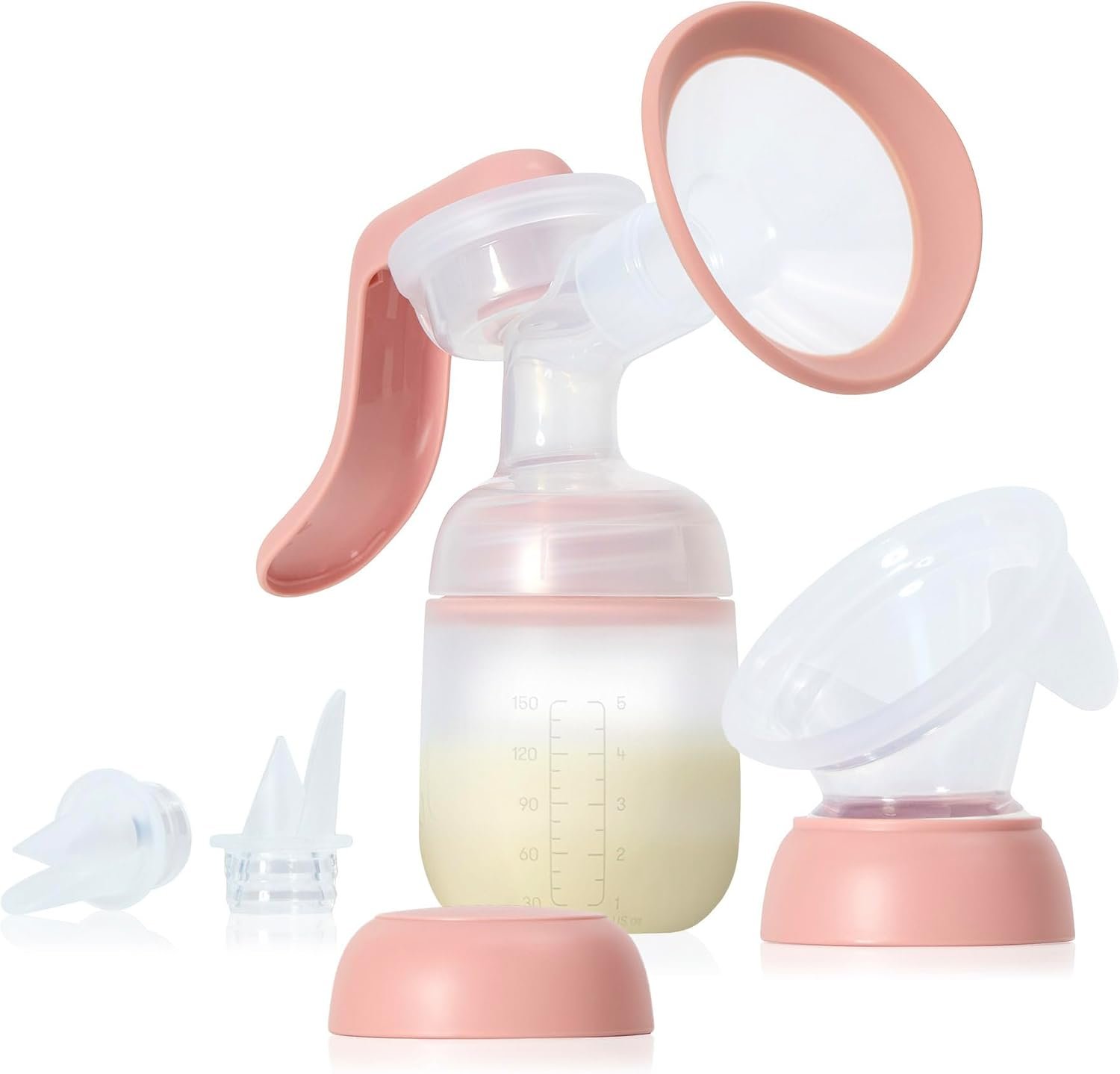 Frida Mom 2-in-1 Breast Pump, Manual Hand & Hands-Free Suction Cup