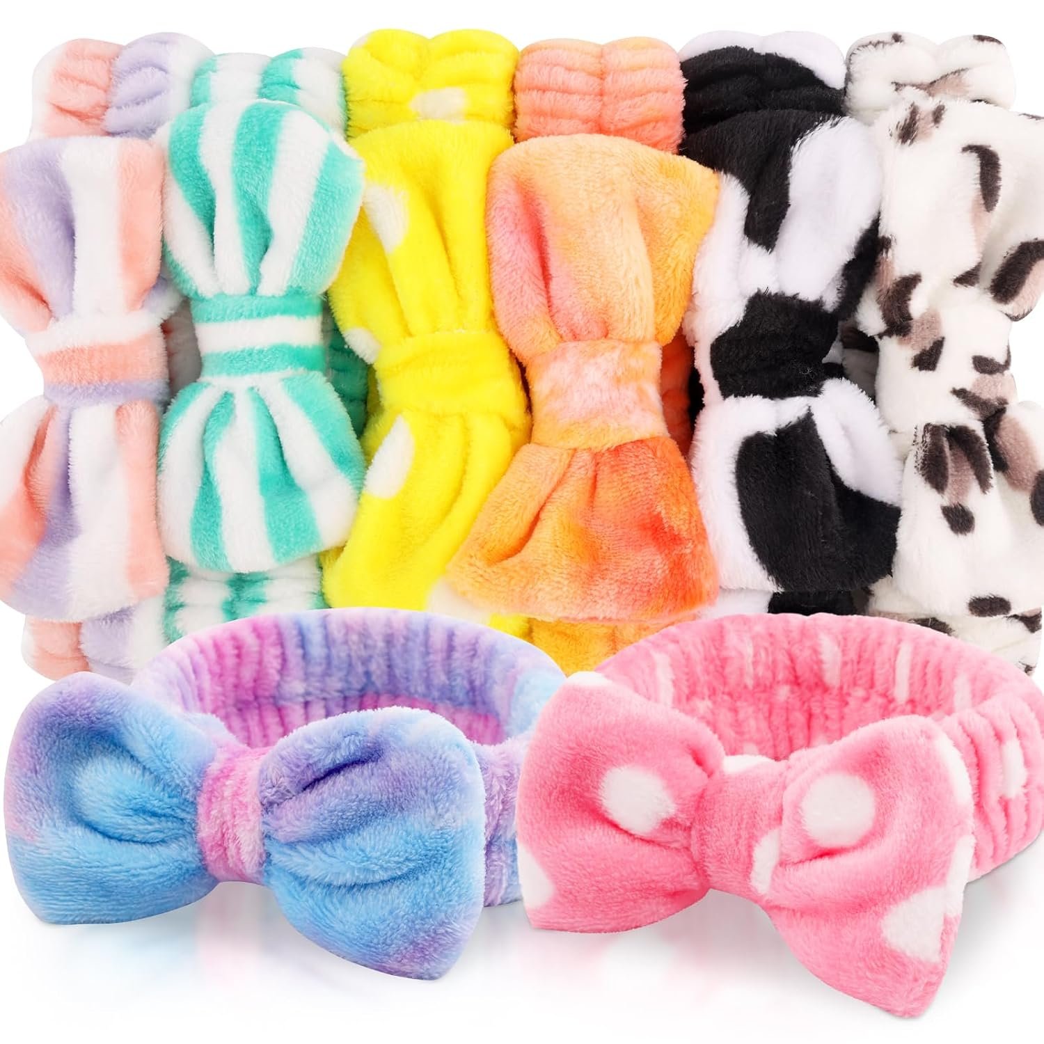 YOOVR 8pcs Spa Headband, Christmas Stocking Stuffers for Teen Girls Women | Bulk Cute Small Trendy Stuff Gifts, Skincare Makeup Face Wash Headband, Hair Accessories, Party Favors Easter Basket Stuffers