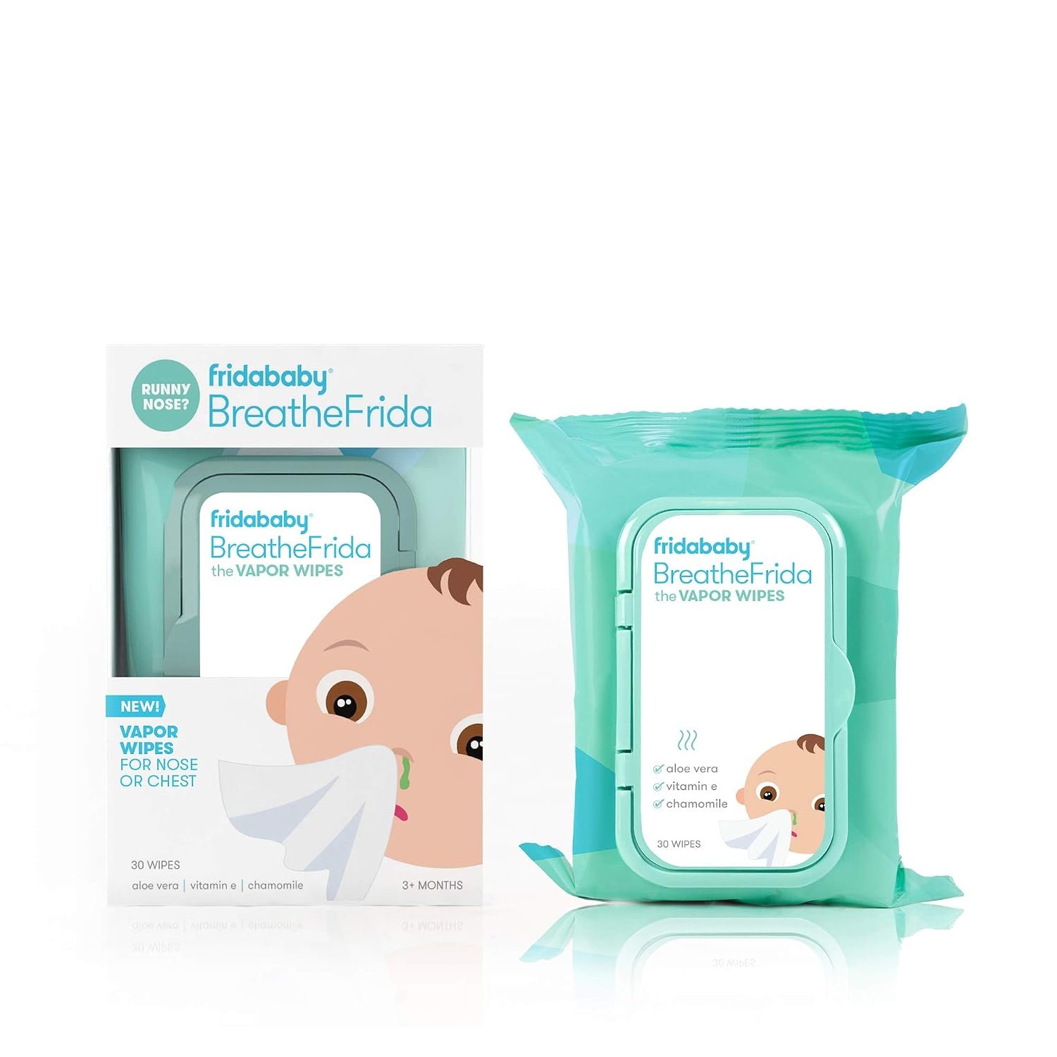 Frida Baby Breathefrida Toddler & Nose Wipes, Saline Wipes, 30ct