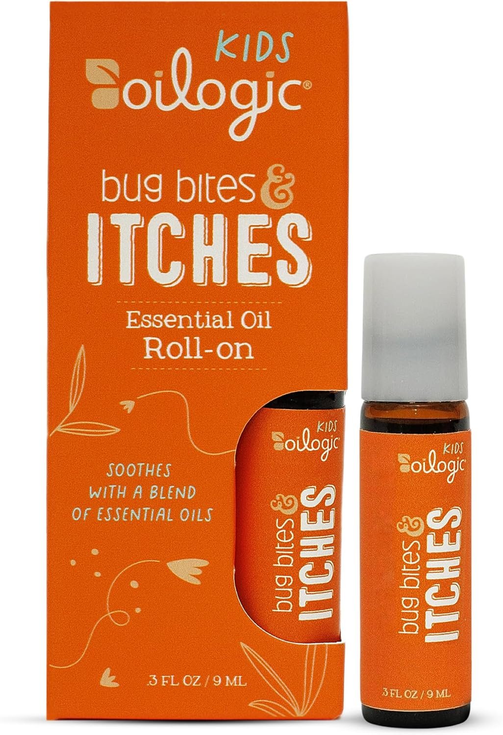 Oilogic Kids Bug Bite Itch Essential Oil Roll-On – Soothes & Calms | Gentle 100% Pure Essential Oils for Soothing Skin – Gentle, Kids-Safe Formula for Toddlers & Children, Indoor & Outdoor Use