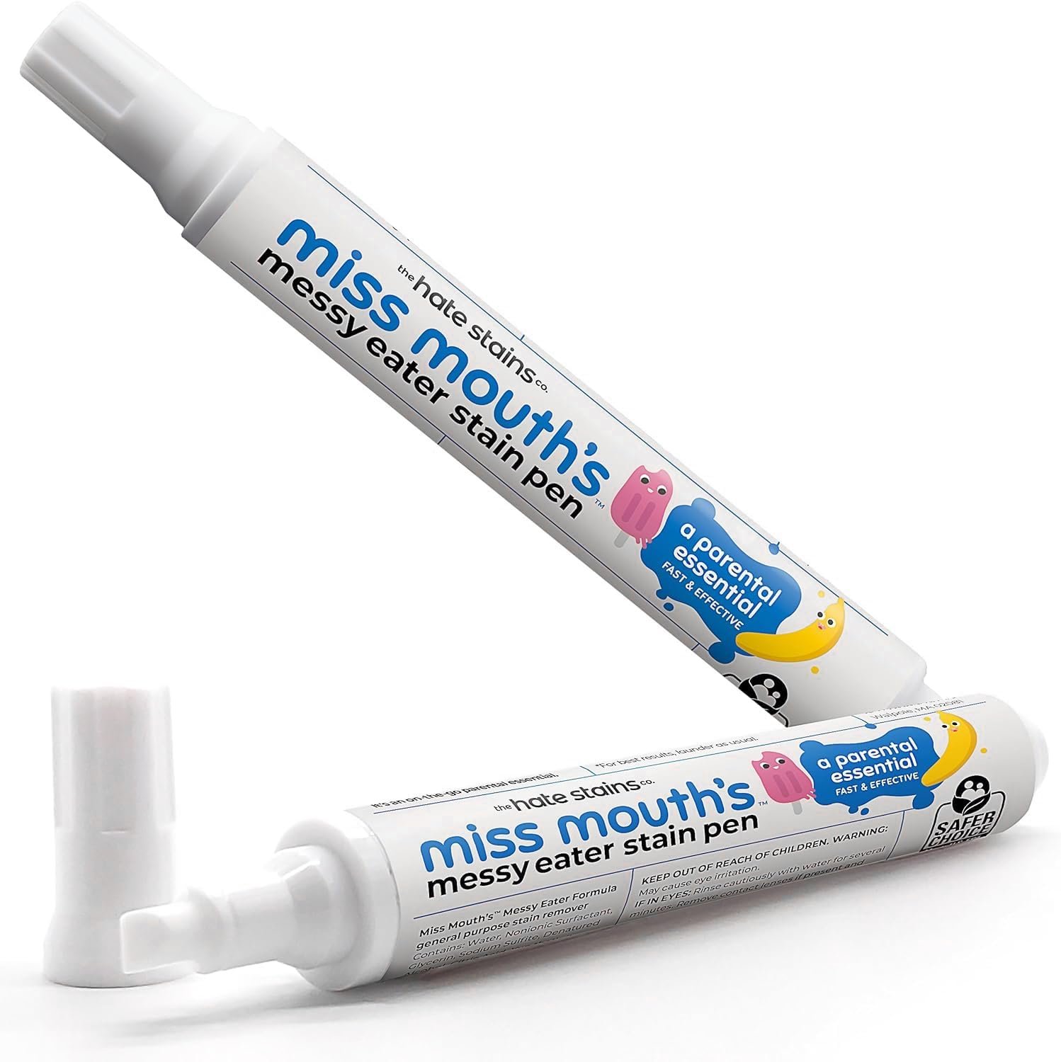 Miss Mouth’s Messy Eater Stain Remover Pen, On-The-Go Travel, 2 Pack