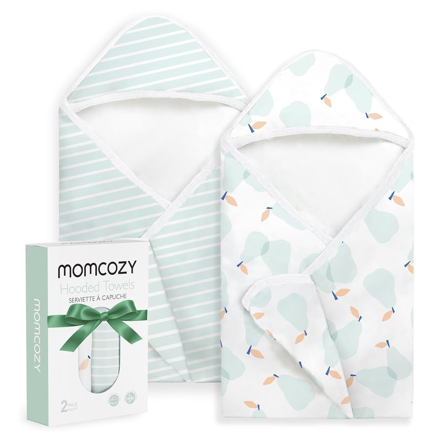 Momcozy Baby Towels, Soft Absorbent Bath Towel for Newborn&Toddler,Blue