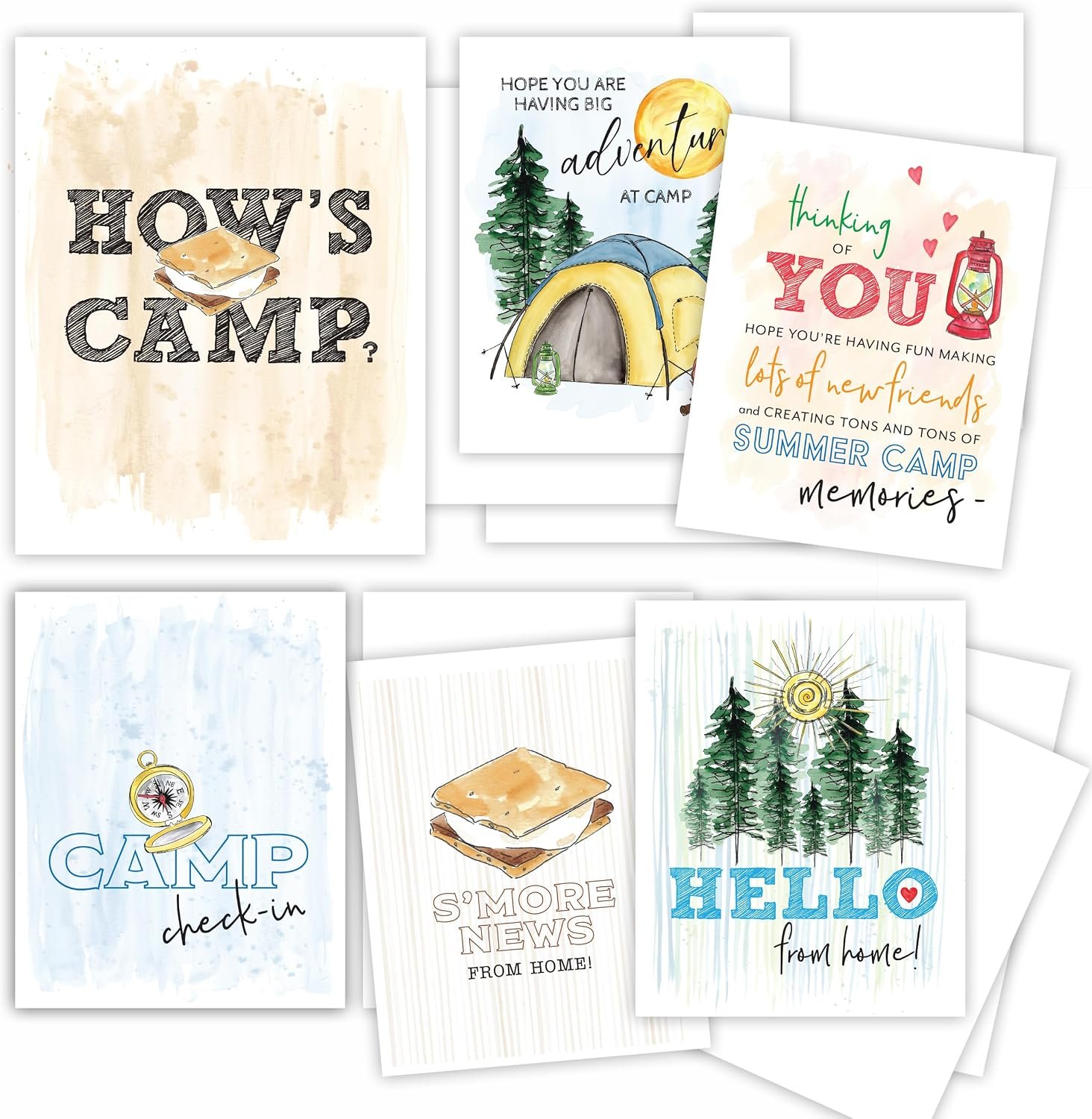 Cards for Kids at Sleepaway Camp Essentials for Girls, Boy’s 6 Pk Notes from Parents, Letters from Home, I Miss You Notes from Mom, Cards to Send to Kids at Camp, Notecards of Encouragement