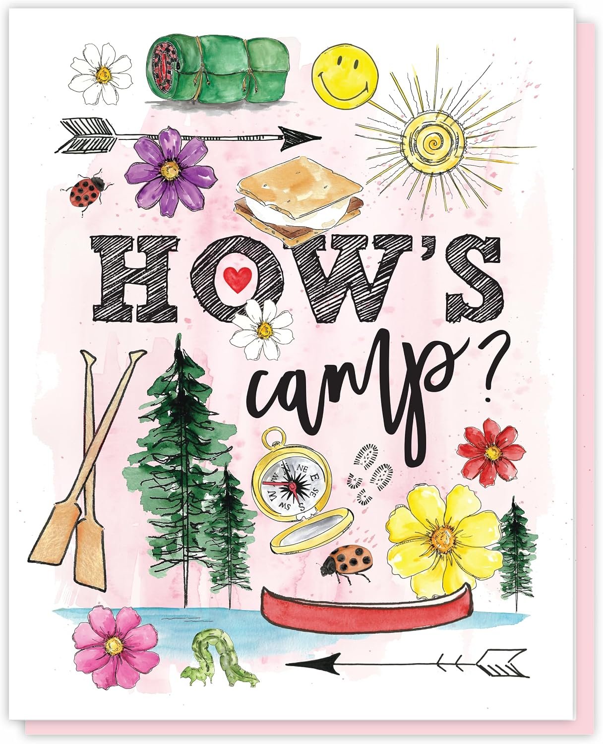 Letter from Home for Sleepaway Camp Essentials for Girls, Card to Send to Kids at Camp, Mail for Kids Thinking of You & Miss You Note, Perfect for Girls Summer Care Packages, Notes from Mom 1pc